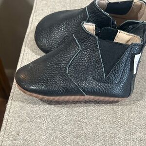 Kids Black Leather Boots